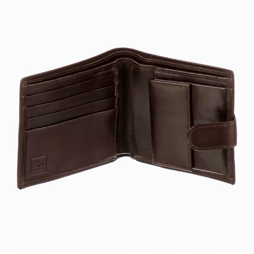 FENDI ZUCCA MONOGRAM FF BIFOLD COMPACT WALLET CANVAS AND LEATHER